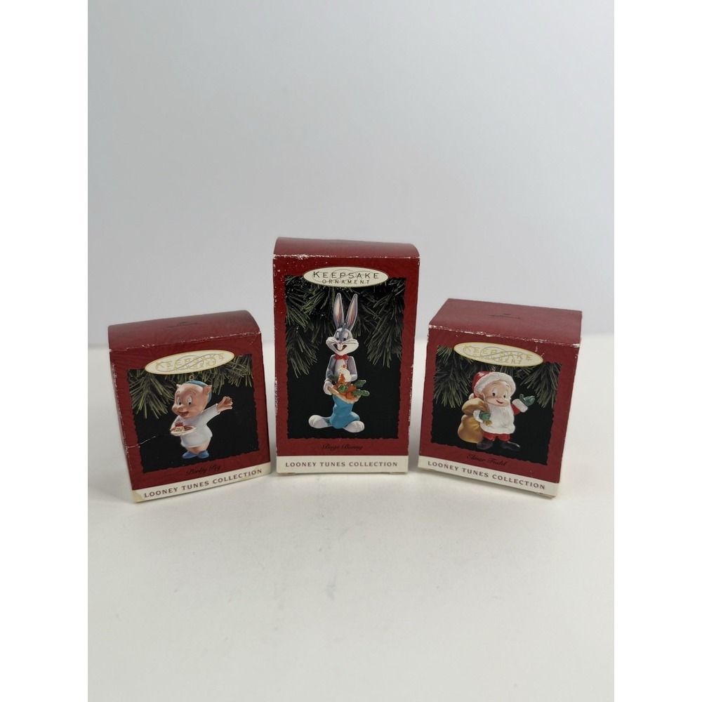 Lot of 3 Vintage 1993 Hallmark Keepsake Ornaments Looney Tunes